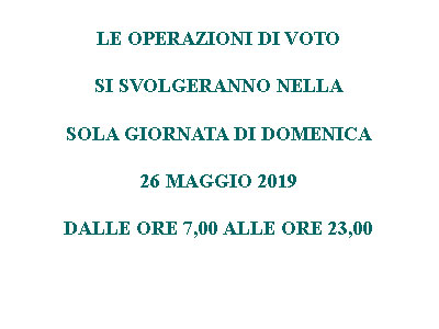 Elezioni Europee del 26 Maggio 2019