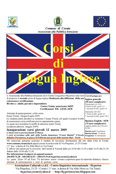 Corso di lingua Inglese