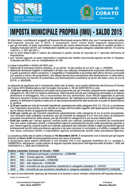 Saldo IMU 2015